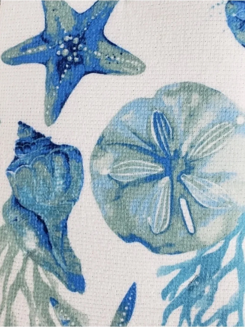 Starfish Print Dish Drying Mat - Blue Seafoam Colors
